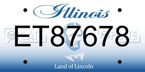ET87678 Illinois License Plate
