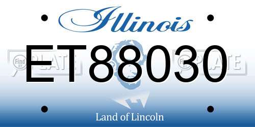 ET88030 Illinois License Plate