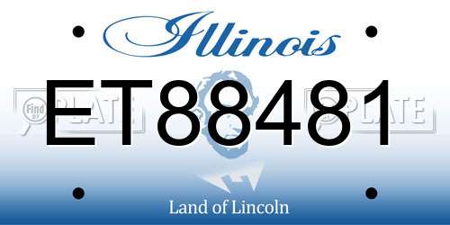 ET88481 Illinois License Plate