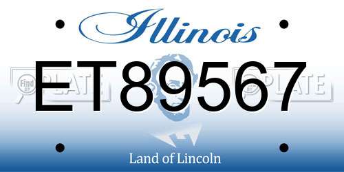 ET89567 Illinois License Plate