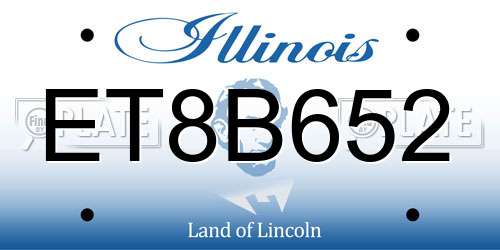 ET8B652 Illinois License Plate