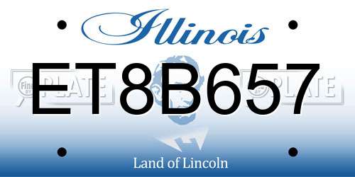 ET8B657 Illinois License Plate