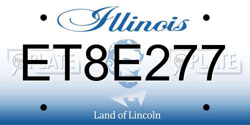 ET8E277 Illinois License Plate