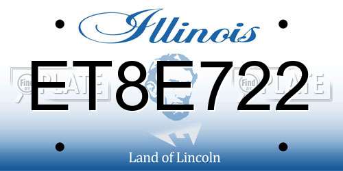 ET8E722 Illinois License Plate