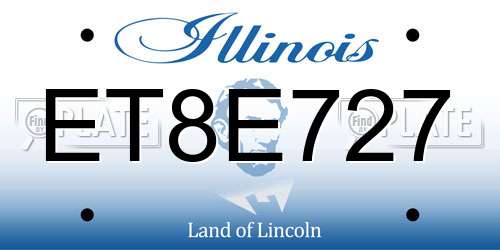 ET8E727 Illinois License Plate