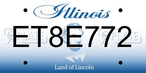ET8E772 Illinois License Plate