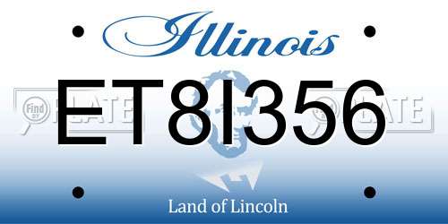 ET8I356 Illinois License Plate
