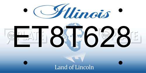 ET8T628 Illinois License Plate