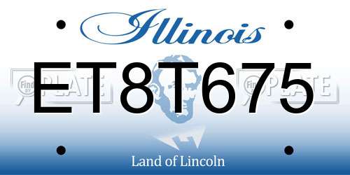 ET8T675 Illinois License Plate