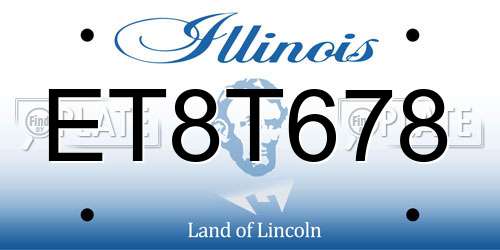 ET8T678 Illinois License Plate