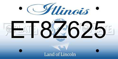 ET8Z625 Illinois License Plate
