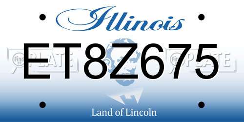ET8Z675 Illinois License Plate