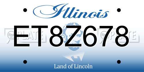 ET8Z678 Illinois License Plate