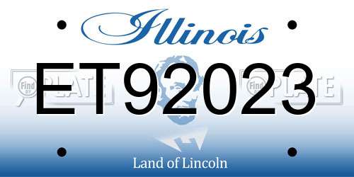 ET92023 Illinois License Plate