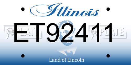ET92411 Illinois License Plate