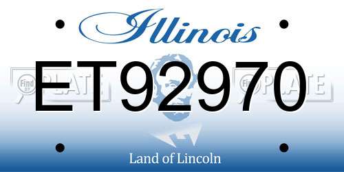 ET92970 Illinois License Plate