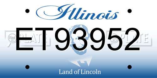ET93952 Illinois License Plate
