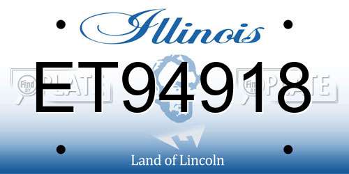 ET94918 Illinois License Plate