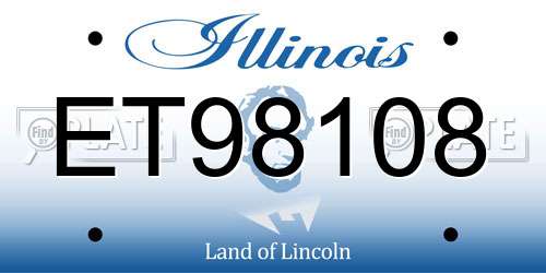 ET98108 Illinois License Plate