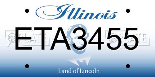 ETA3455 Illinois License Plate