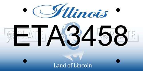 ETA3458 Illinois License Plate