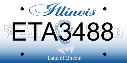 ETA3488 Illinois License Plate
