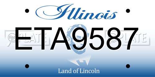 ETA9587 Illinois License Plate