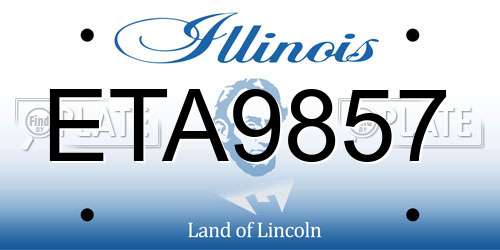 ETA9857 Illinois License Plate
