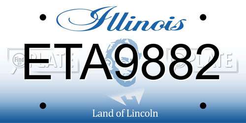 ETA9882 Illinois License Plate