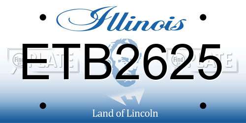 ETB2625 Illinois License Plate