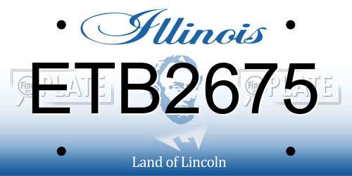 ETB2675 Illinois License Plate