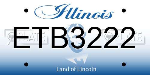 ETB3222 Illinois License Plate