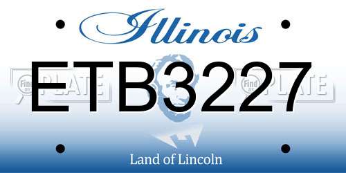 ETB3227 Illinois License Plate