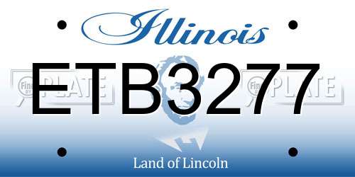 ETB3277 Illinois License Plate