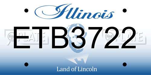 ETB3722 Illinois License Plate