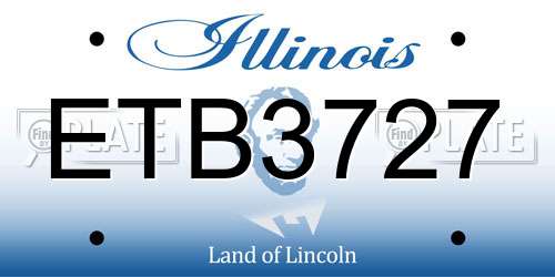 ETB3727 Illinois License Plate