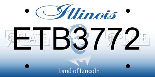 ETB3772 Illinois License Plate