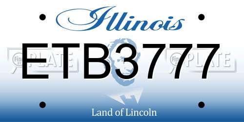 ETB3777 Illinois License Plate