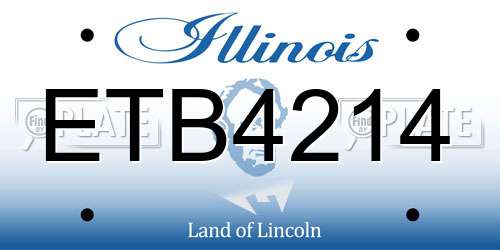 ETB4214 Illinois License Plate