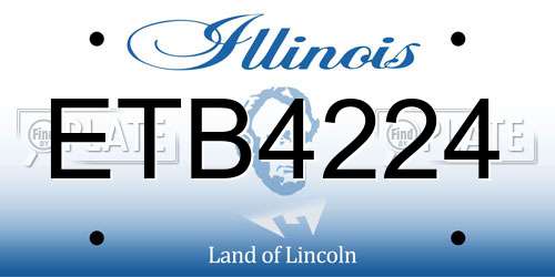 ETB4224 Illinois License Plate
