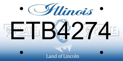 ETB4274 Illinois License Plate