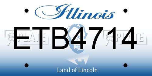 ETB4714 Illinois License Plate