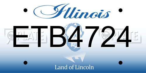 ETB4724 Illinois License Plate