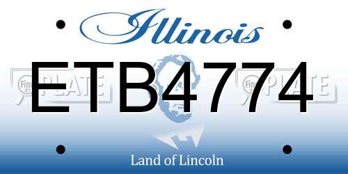 ETB4774 Illinois License Plate