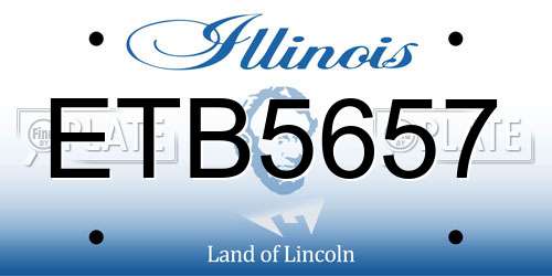 ETB5657 Illinois License Plate