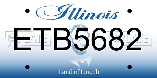 ETB5682 Illinois License Plate