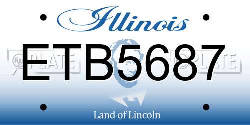 ETB5687 Illinois License Plate