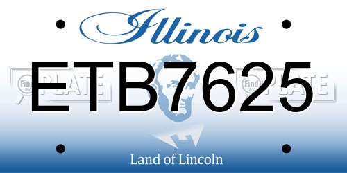 ETB7625 Illinois License Plate