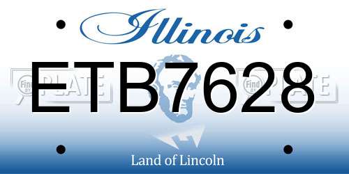 ETB7628 Illinois License Plate