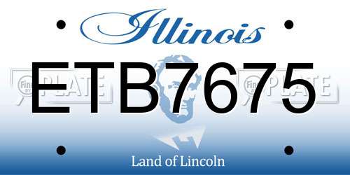 ETB7675 Illinois License Plate